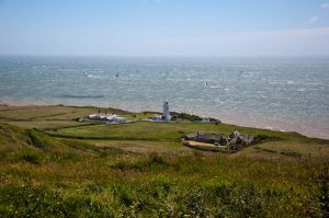St. Catherine's lighthouse with the boats, Round the island race 2016, Isle of Wight, UK - www.rossiwrites.com