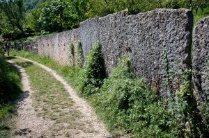 Huge slates stand up by the path, The village of Molina, Province of Verona, Italy - www.rossiwrites.com