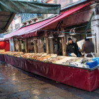 Fishmongers at work - Rialto Fish Market, Venice, Italy - www.rossiwrites.com
