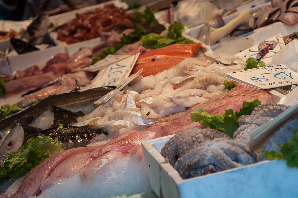 Fresh fish and seafood - Rialto Fish Market, Venice, Italy - www.rossiwrites.com