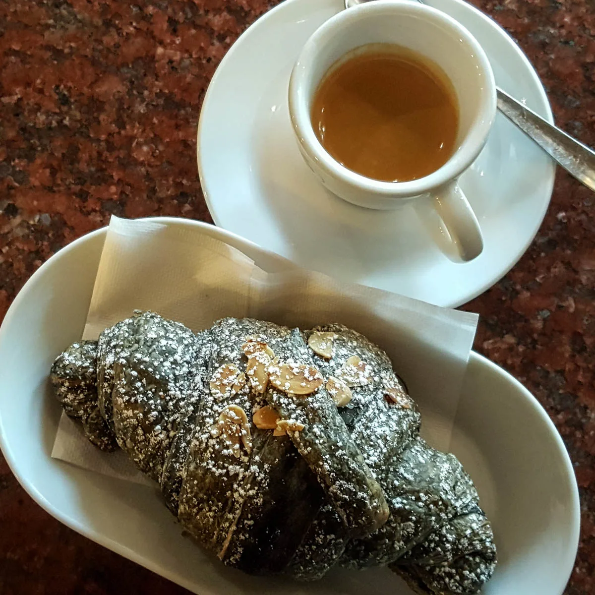 A brioche and a ristretto - Vicenza, Italy - rossiwrites.com