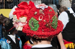 A traditional hat with ribbons - Bagolino, Lombardy, Italy - www.rossiwrites.com