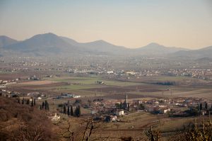 The village of Castegnero with the Eauganean Hills - Colli Berici, Vicenza, Italy - www.rossiwrites.com