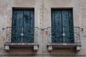 Tiny windows with wrought-iron - Noale, Veneto, Italy - www.rossiwrites.com