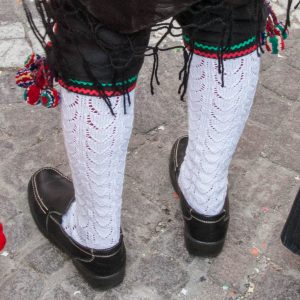 Traditional socks with pompons - Bagolino, Lombardy, Italy - www.rossiwrites.com