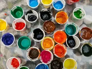 Colourful paints - Palladio Museum, Vicenza, Veneto, Italy - www.rossiwrites.com