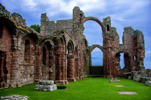 The ruins of Lindisfarne Priory - Holy Island of Lindisfarne, Northumberland, England - www.rossiwrites.com
