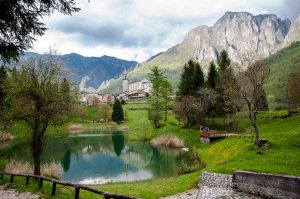 The village seen from the lake - Laghi, Veneto, Italy - www.rossiwrites.com