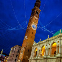 Torre Bissara at the Piazza dei Signori with Christmas lights - Christmas in Vicenza - Veneto, Italy - www.rossiwrites.com