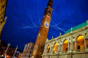 Torre Bissara at the Piazza dei Signori with Christmas lights - Christmas in Vicenza - Veneto, Italy - www.rossiwrites.com