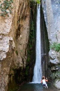 Gushing Waterfall with a swing, Parco delle Cascate, Province of Verona, Italy - www.rossiwrites.com