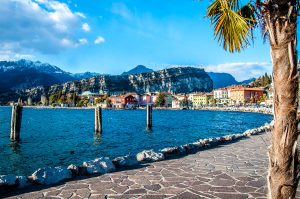 The promenade with Torbole in the background - Lake Garda, Italy - www.rossiwrites.com