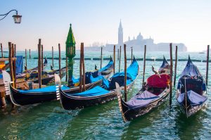 Gondolas and the island of San Giorgio Maggiore - Venice, Veneto, Italy - rossiwrites.com