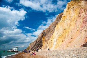 The colourful sands of Allum Bay, Isle of Wight, England - www.rossiwrites.com