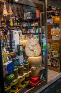 The window display of a traditional deli - Padua, Italy - rossiwrites.com