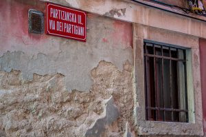 Partisan Street Sign - Piran, Slovenia - www.rossiwrites.com