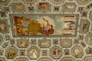 The frescoed ceiling of the Hall of the Firmament - Palazzo Chiericati, Vicenza, Italy - rossiwrites.com