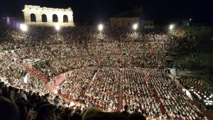 Night has fallen over Arena di Verona - Verona Opera Festival - Veneto, Italy - rossiwrites.com
