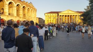 The queues in front of Arena di Verona- Verona Opera Festival - Veneto, Italy - www.rossiwrites.com