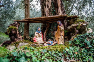 Nativity Scene in the roots of a tree - Campo di Brenzone, Lake Garda, Italy - rossiwrites.com