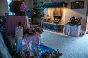 Room with an old hearth and Nativity Scenes - Campo di Brenzone, Lake Garda, Italy - www.rossiwrites.com