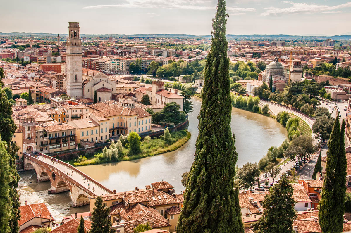 A view of Verona from Castel San Pietro - Veneto, Italy - www.rossiwrites.com