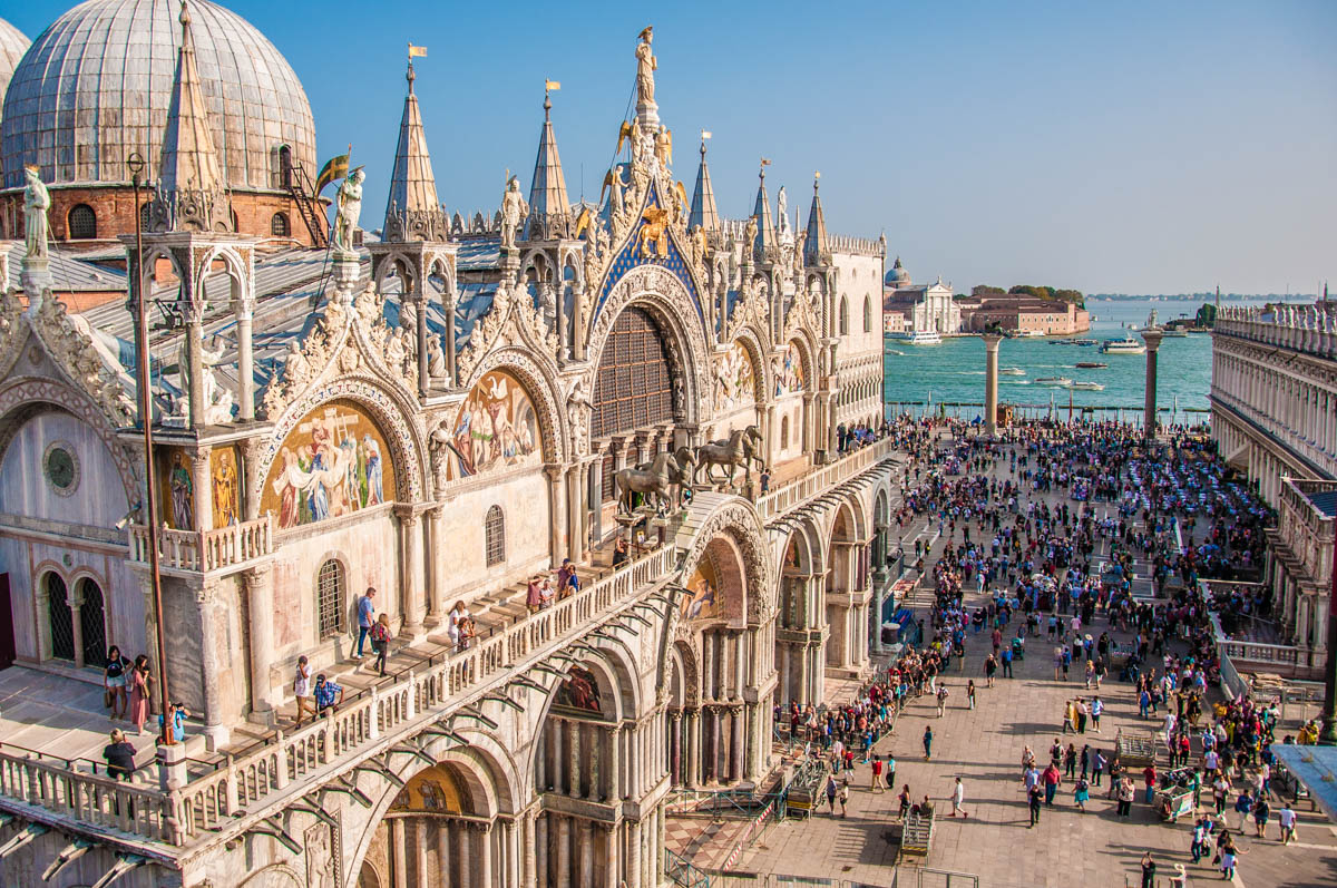 St. Mark's Basilica seen from St. Mark's Clocktower - Venice, Veneto, Italy - rossiwrites.com