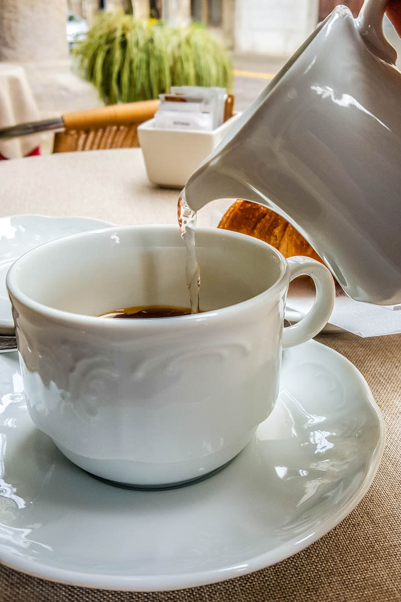 Caffe Americano with brioche - Vicenza, Italy - rossiwrites.com