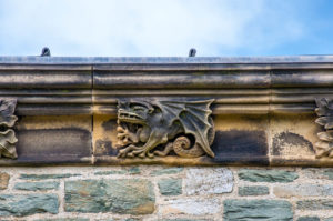 Close-up of the stone ornamentation of the Church of St. Cybi - Holyhead - Isle of Anglesea - Wales, UK - rossiwrites.com
