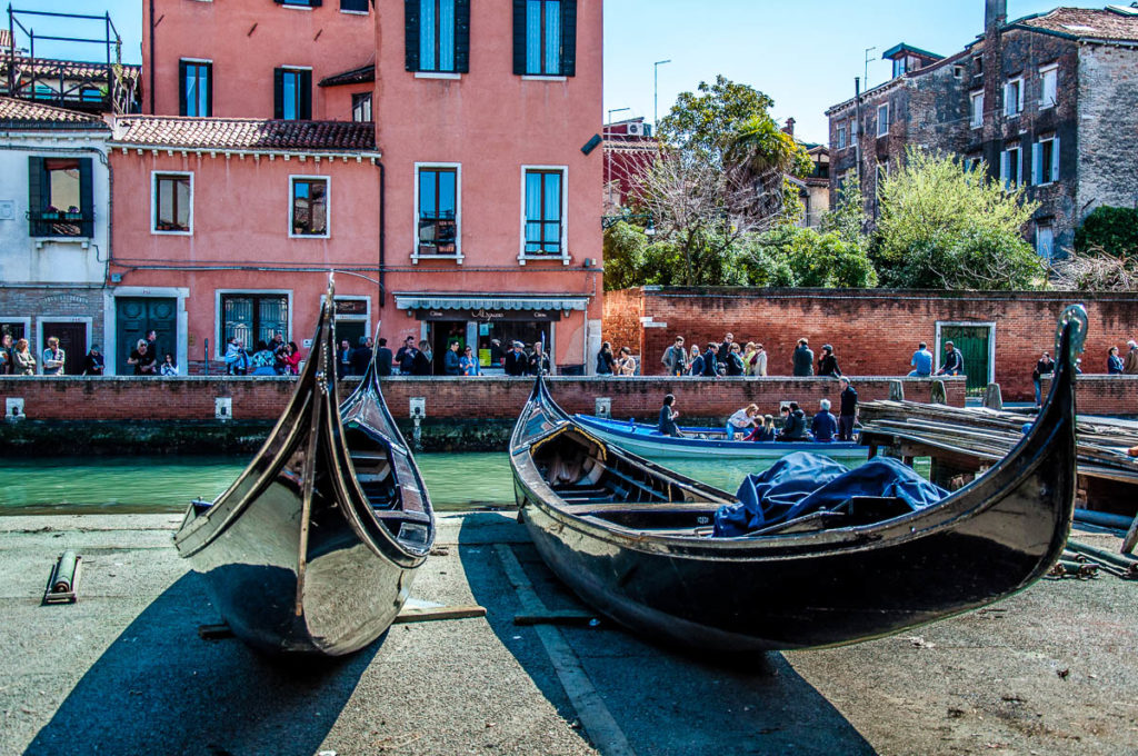 Gondolas waiting to be repaired - Squero di San Trovaso - Venice, Italy - rossiwrites.com