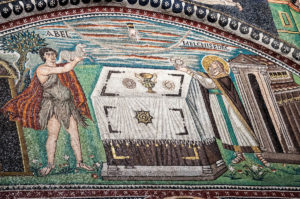 Abel and Melchisedec mosaics scene - Basilica of San Vitale - Ravenna, Emilia Romagna, Italy - rossiwrites.com