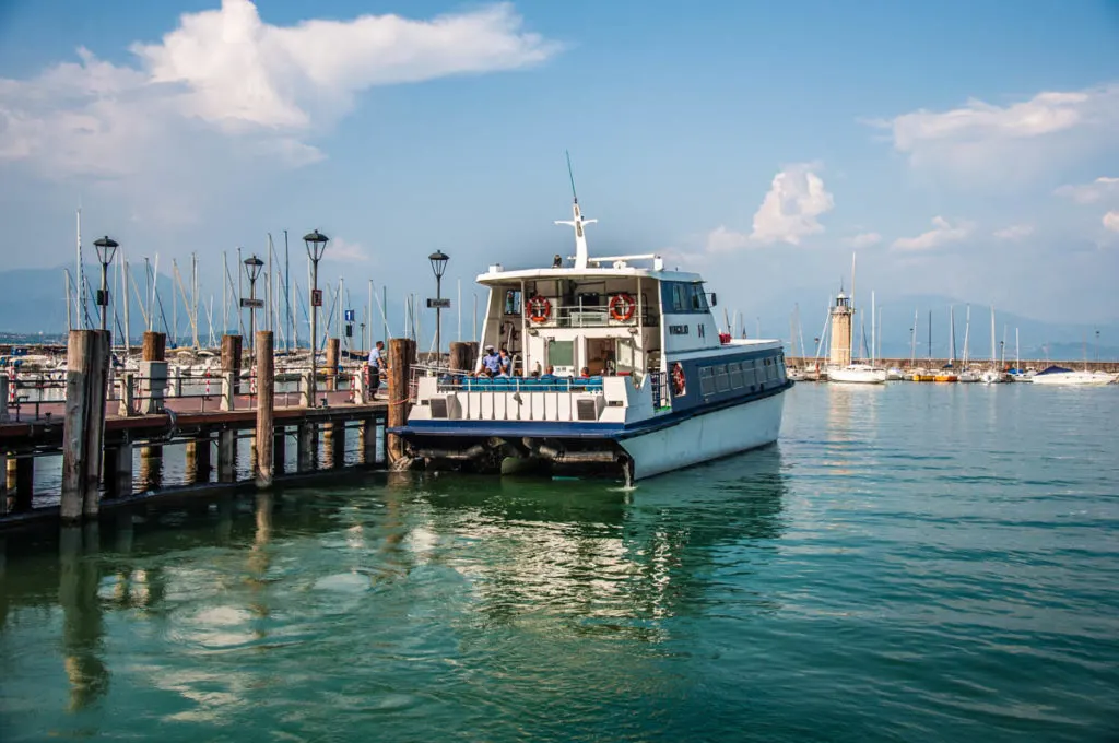 Ferry boat at the dock - Desenzano del Garda, Lombardy, Italy - rossiwrites.com