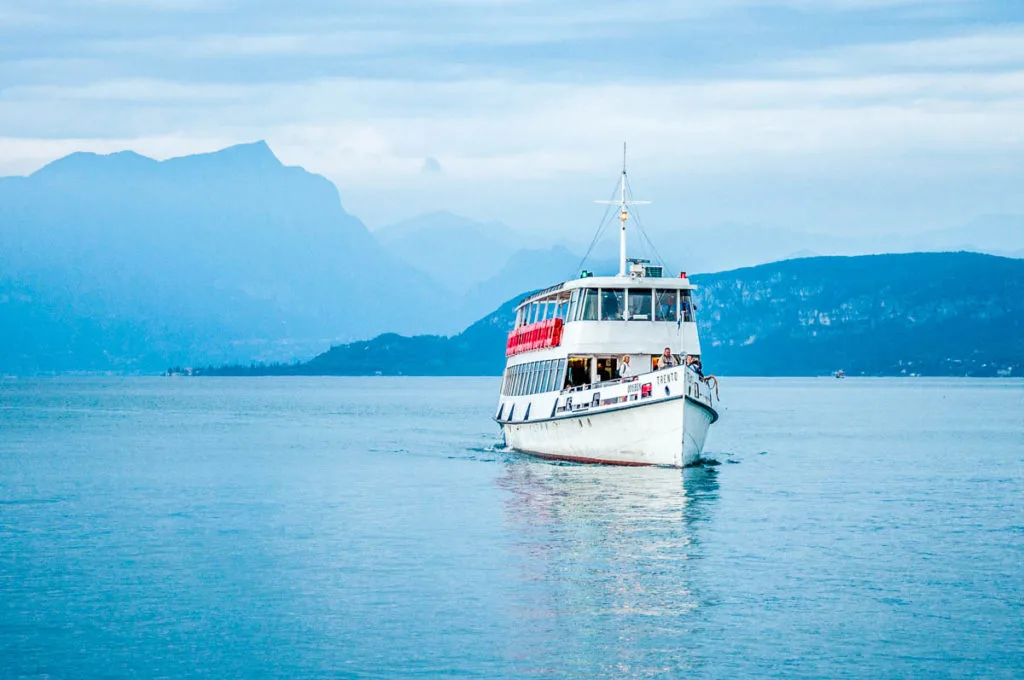 Ferry boat on the lake - Lazise, Lake Garda, Italy - rossiwrites.com
