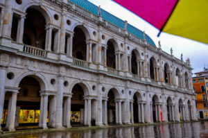 The Basilica Palladiana in the rain - Vicenza, Veneto, Italy - rossiwrites.com