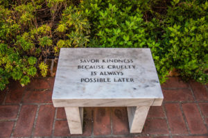 A bench in Peggy Guggenheim Museum in Venice - Veneto, Italy - rossiwrites.com