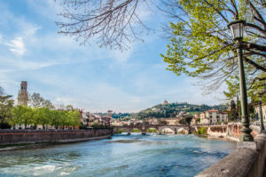 View of the river Adige with Ponte Pietra - Verona, Veneto, Italy - rossiwrites.com