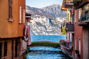The bridge over the mouth of the River Aril - Cassone, Lake Garda, Veneto, Italy - rossiwrites.com