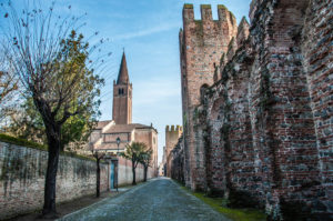 Walking by the town's medieval defensive wall - Montagnana, Veneto, Italy - rossiwrites.com