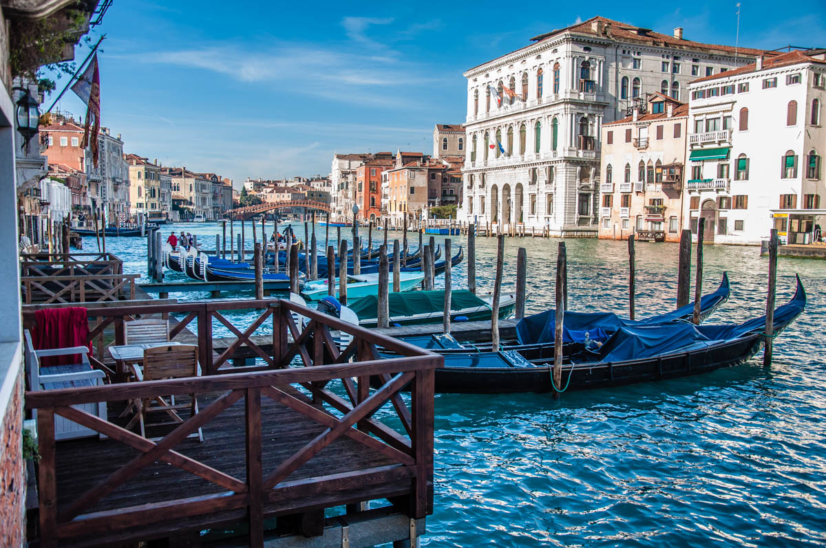 A view of Grand Canal with Accademia bridge in the distance - Venice, Veneto, Italy - www.rossiwrites.com