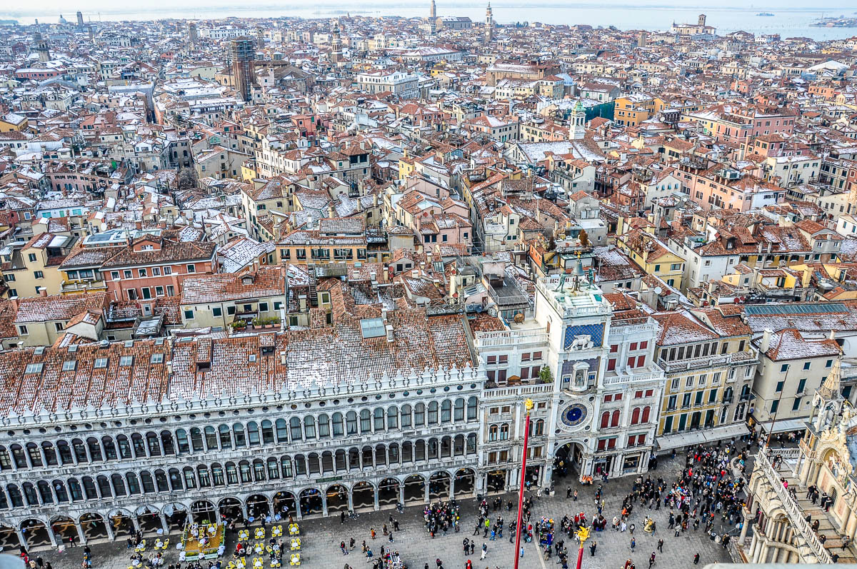 Birds'eye view of Venice from the top of St. Mark's Campanile - Venice, Italy - rossiwrites.com