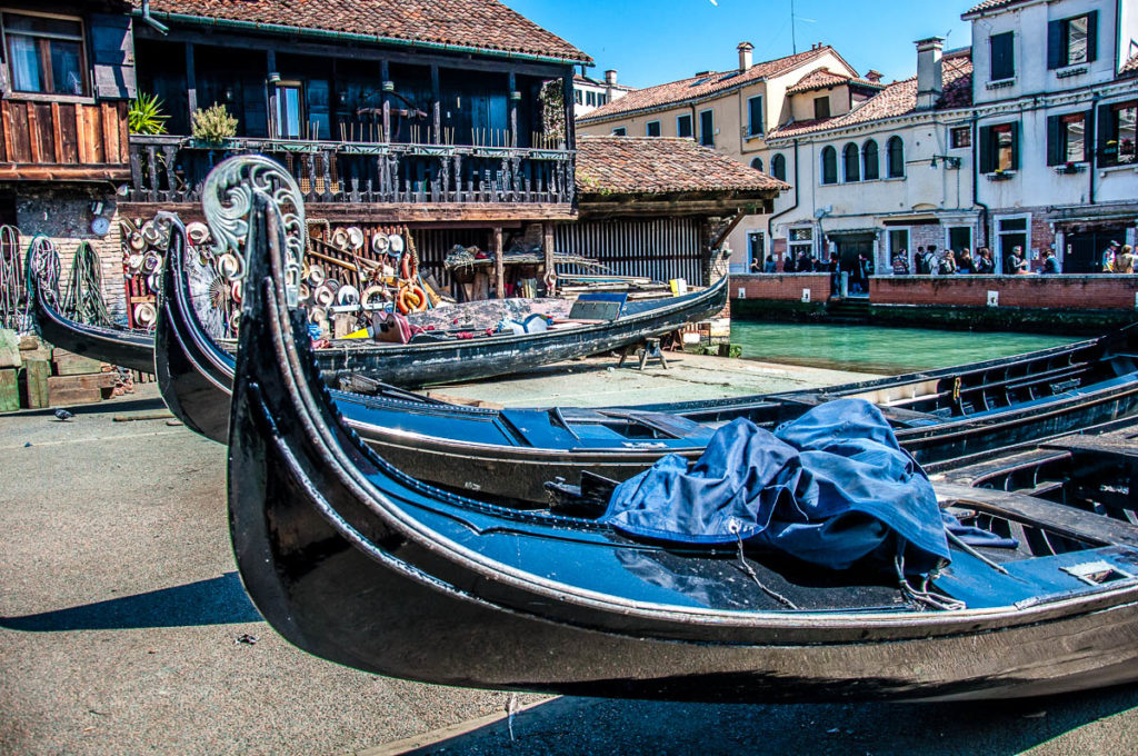 Gondolas waiting to be repaired - Squero di San Trovaso - Venice, Italy - rossiwrites.com