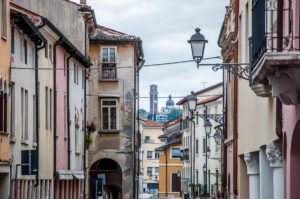 Monte Berico seen from a city street - Vicenza, Italy - rossiwrites.com