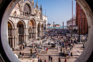 St. Mark's Basilica and St. Mark's Piazzetta seen from St. Mark's Clocktower - Venice, Italy - rossiwrites.com