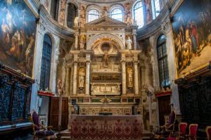 The altar of the Church of San Rocco - Venice, Italy - rossiwrites.com