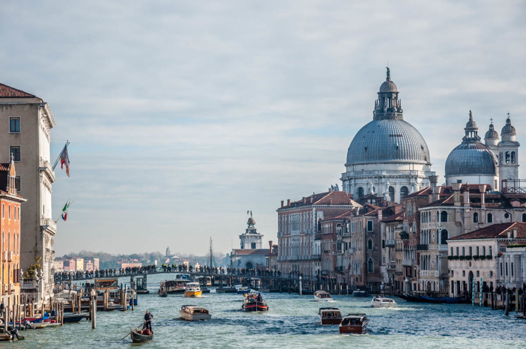 Feast of Madonna della Salute - The votive bridge seen from Accademia Bridge - Venice, Veneto, Italy - rossiwrites.com