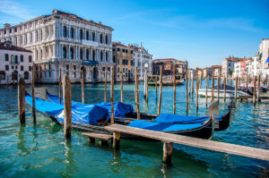 Venetian gondolas on the Grand Canal - Venice, Veneto, Italy - rossiwrites.com