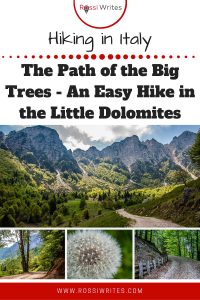 Pin Me - Walking the Path of the Big Trees - Sentiero dei Grandi Alberi - An Easy Hike in the Little Dolomites in Northern Italy - rossiwrites.com