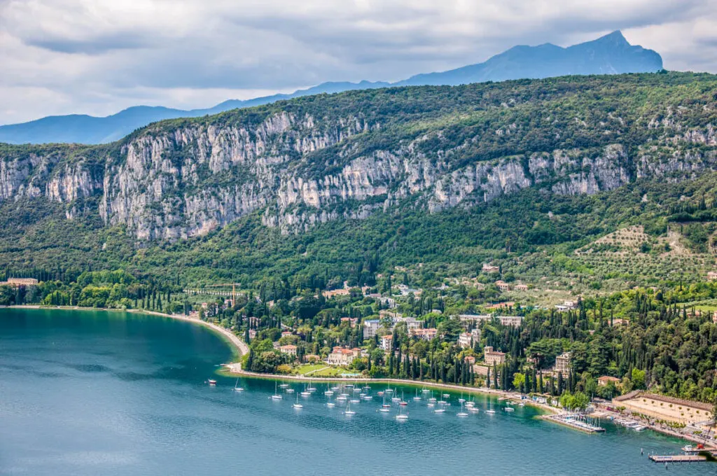 A view of Lake Garda with the marina of Garda Town - Rocca di Garda, Lake Garda, Italy - rossiwrites.com