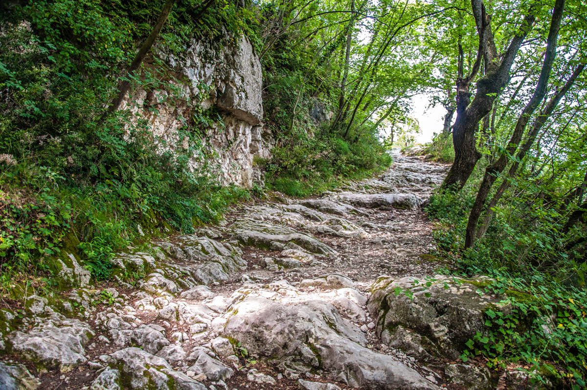 The hiking path at the top of the hill - Rocca di Garda, Lake Garda, Italy - rossiwrites.com