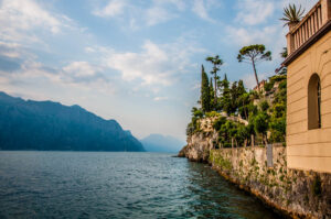View of the medieval defensive wall with Lake Garda - Malcesine, Veneto, Italy - rossiwrites.com